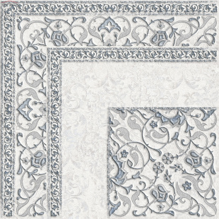 Керамогранит Alma Ceramica Deloni серый декор угол DFU04DEL27R матовый рект.(60x60)